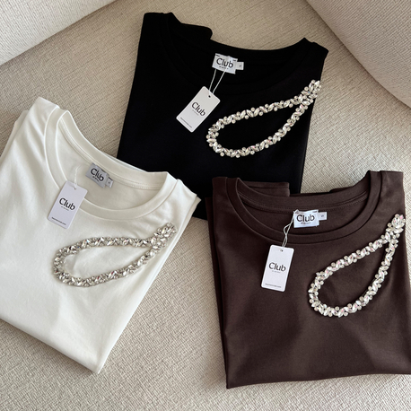 Oval Taşlı Tshirt