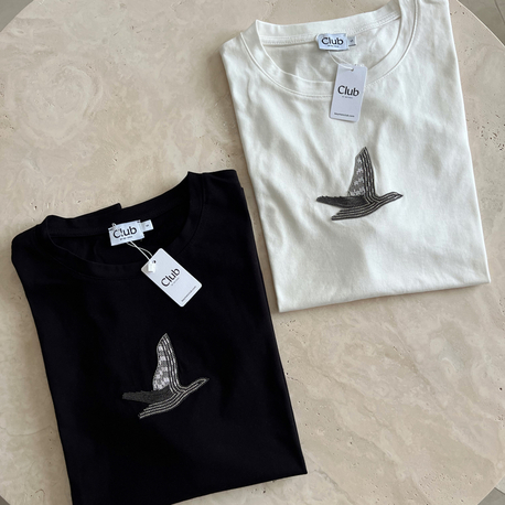 Gri İşlemeli B Tshirt
