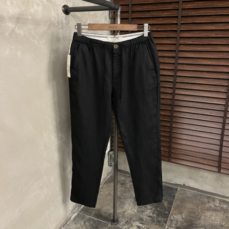 Rich famous keten pantolon siyah