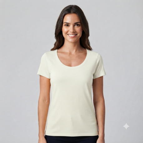 Premium Relax Fit Oval Yaka Tişört Sarı