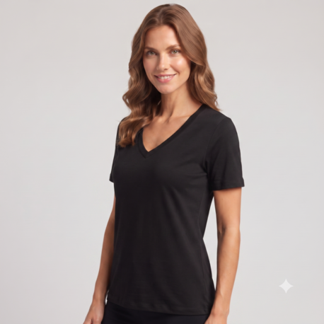 Premium Relax Fit V Yaka Tişört Siyah
