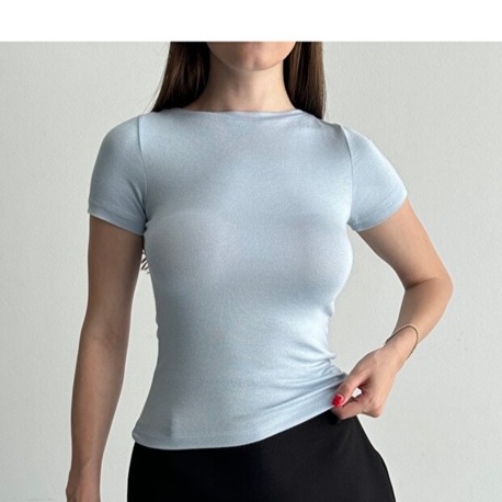 Premium Fit Bebe Mavisi Prenses Yaka Body