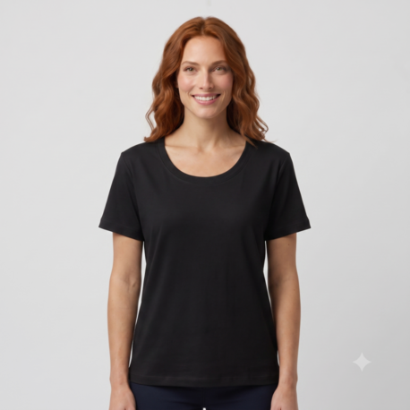 Premium Relax Fit Oval Yaka Tişört Siyah