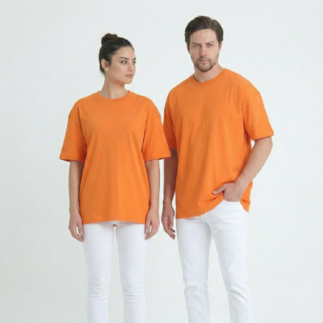 Premium Essential Unisex Turuncu Yarım Oversize Tişört