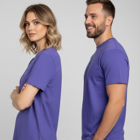Premium Touch Unisex Mor Basic Tişört