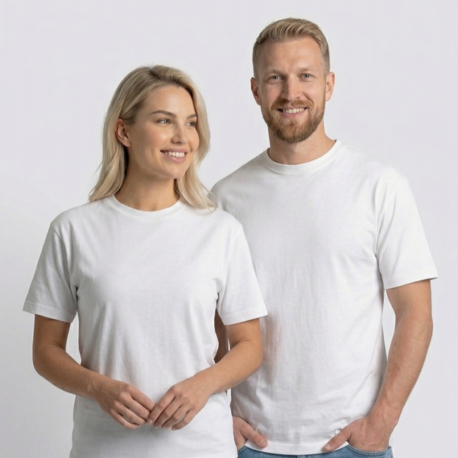 Premium Touch Unisex Beyaz Erkek Basic Tişört