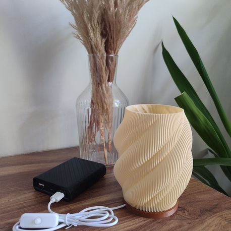 3D BASKILI SPİRAL GECE LAMBASI | USB LEDLİ DEKORATİF MASA LAMBASI 
