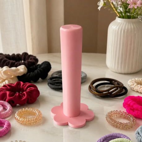 Çiçek Tabanlı Toka ve Saç Lastiği Organizeri – Dikey Düzenleyici Stand