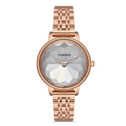 Çelik Örme Kordon Rose Gold Renk Özel Kesim Mineral Cam Kadın Klasik Kol Saati
