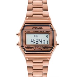 Çelik Kordon Rose Renk Alarmlı Işıklı Kronometreli Unisex Dijital Kol Saati