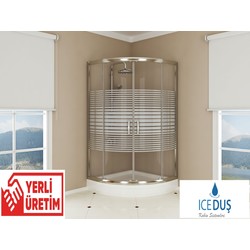 Batheus Tina 90 x 90 Oval Duşakabin + Duş Teknesi, 4 mm Temperli Cam 