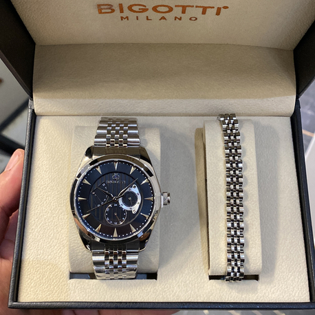 Bigotti Milano Çelik Bileklikli Kol Saati Seti