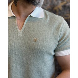 POLO YAKA ÖRME TRİKO YEŞİL