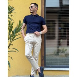 VİSKON KUMAŞ POLO YAKA FERMUARLI TİŞÖRT
