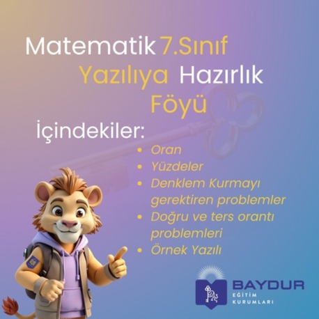7. Sınıf Matematik Dersi Yazılıya Hazırlık Föyü