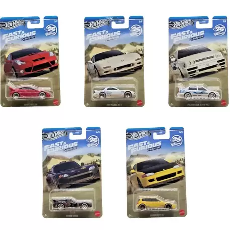 Hot Wheels Fast & Furious Race Off 5'li Set Honda Civic EG Mazda RX-7 Toyota Celica Jetta