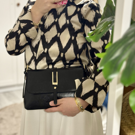 Elira Siyah Pinterest Model El ve Omuz Çantası