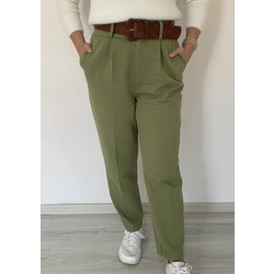KEMERLİ YEŞİL PANTOLON 