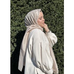 KAZAYAĞI DAMALI DESEN PAMUK İPEK JAKAR ŞAL BEJ