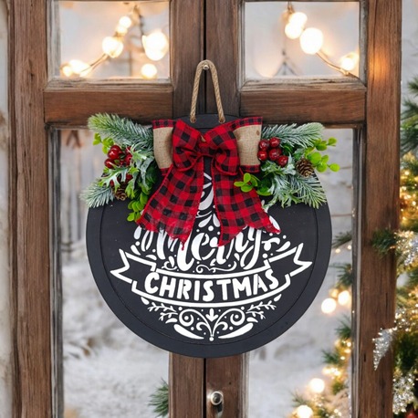 Merry Chrismas Ahşap Kapı Süsü