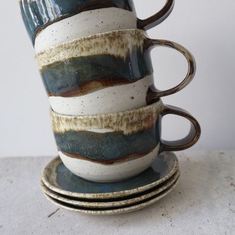 2 Color Mug with Plate