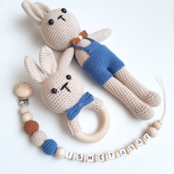 Uyku Arkadaşı/Diş Kaşıyıcı Çıngırak/Amigurumi Emzik Zinciri