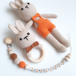 Uyku Arkadaşı/Diş Kaşıyıcı Çıngırak/Amigurumi Emzik Zinciri