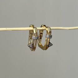 Gold Taşlı Serenay Küpe