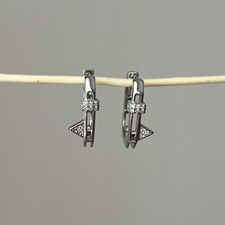 Silver Taşlı Serenay Küpe