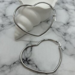 Silver Kalp Halka Küpe
