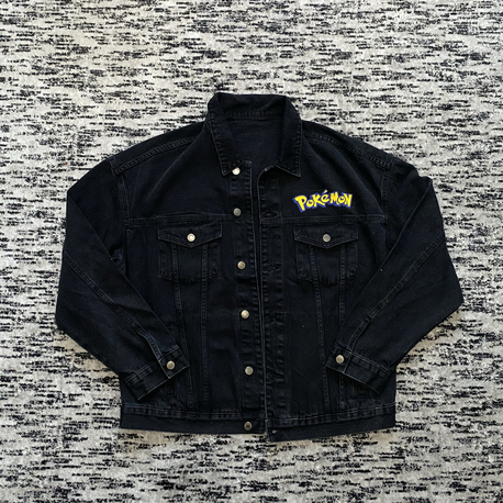 Pokemon Siyah jeans ceket 