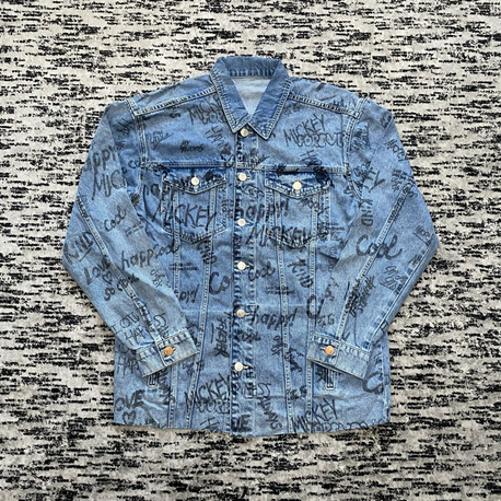 Yazı Desenli Oversize Ceket