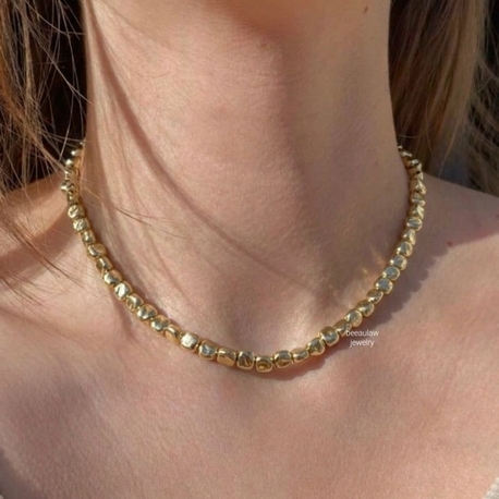 14K Çakıl Taşı Kolye