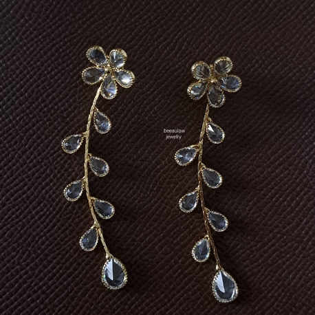 Çelik Flowers Ivy Küpe (Gold)