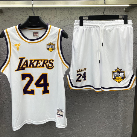 NBA Lakers Bryant Baskılı Beyaz üst Forma