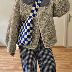 Chunky Crossbody Kareli Çanta