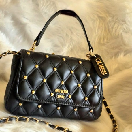 L04- Guess Kapitone Mini Çanta - SİYAH