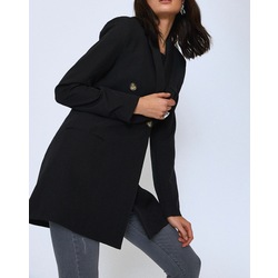 Siyah Uzun Blazer Ceket
