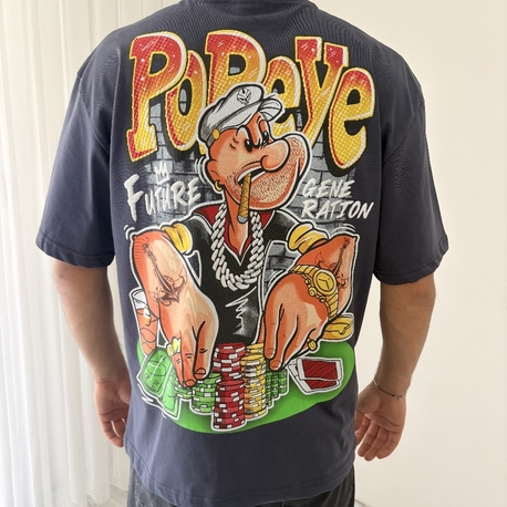 Popeye Oversize Füme Tişört