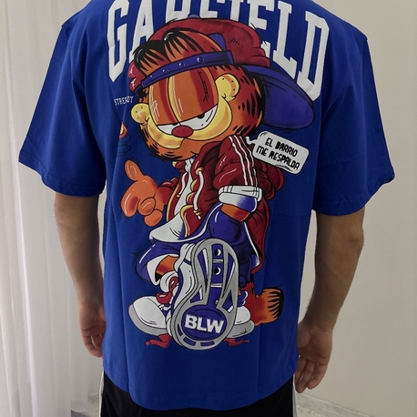 Garfield Oversize Mavi Tişört