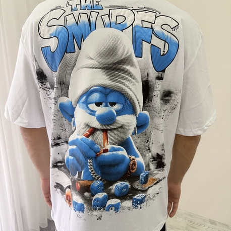 Smurfs Oversize Beyaz Tişört