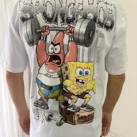Sponge Bob Oversize Beyaz Tişört