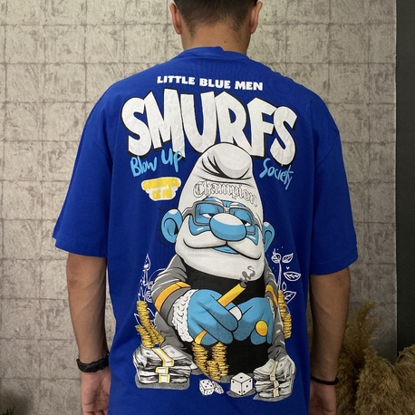 SMURFS TASARIMLI T-SHIRT 