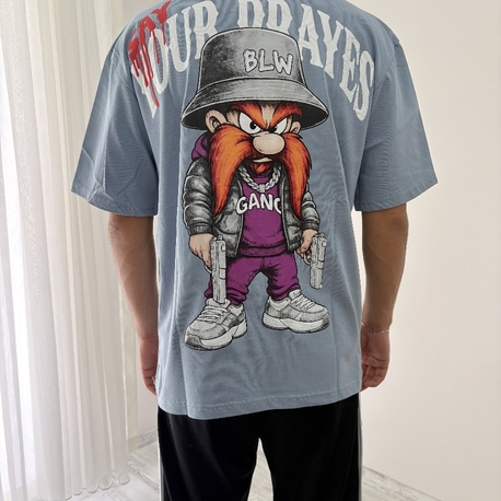 Yosemite Sam Oversize Açık Mavi Tişört