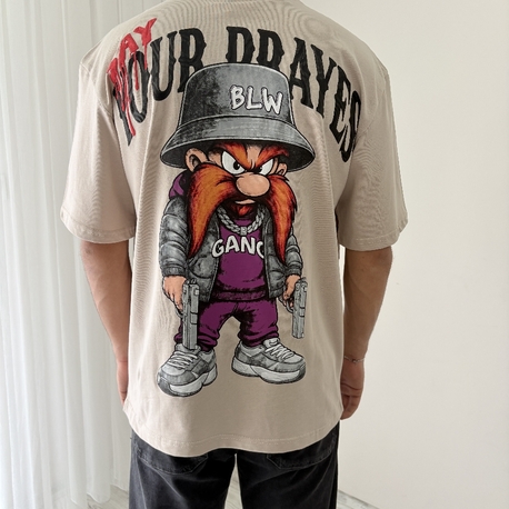 Yosemite Sam Oversize Kahverengi Tişört
