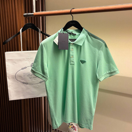Prada Yeni Logo  Polo Yaka (3322-Nil Yeşili)