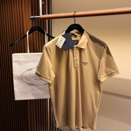 Prada Yeni Logo Polo Yaka (3322-Bej)