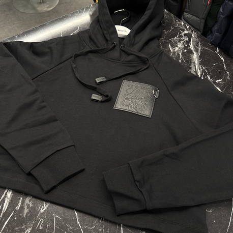 KADIN LOEWE Crop Kapüşonlu Sweat (Siyah)
