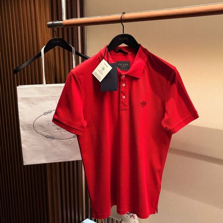 Prada Yeni Logo  Polo Yaka (3322-Kırmızı)