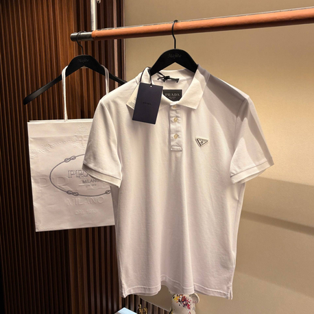 Prada Yeni Logo Polo Yaka (3322-Beyaz)